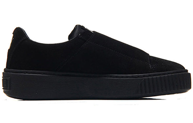 (WMNS) PUMA Platform Strap Satin Shoes Black 366009-02