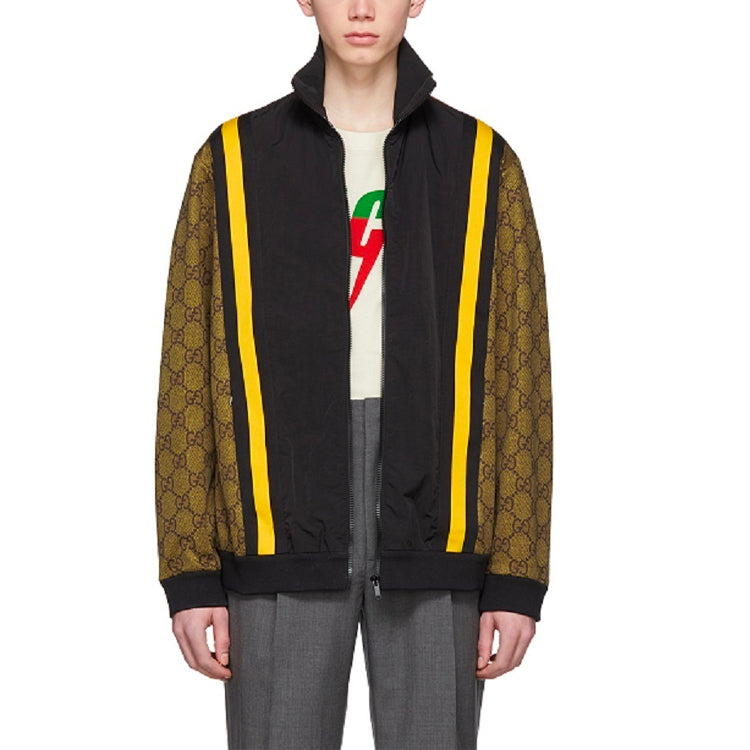 Gucci Double G Printing Sports Jacket Coat Male Yellow 545533-XJAC8-2082