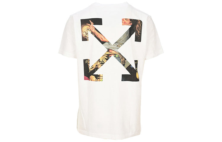 Off-White Arrow Painting Printing Short Sleeve White OMAA027F20FAB0040110
