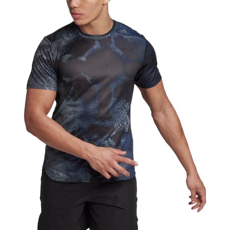 Men's adidas Alphabet Logo Printing Round Neck Short Sleeve Japanese Version Black T-Shirt HL8785