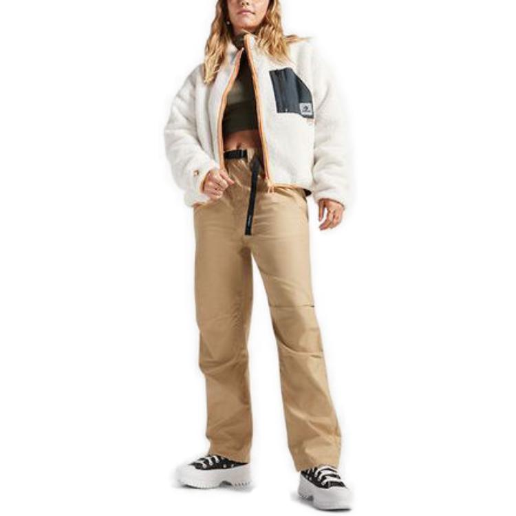 (WMNS) Converse Reversible Sherpa Full-Zip Jacket Asia Sizing 'Egret Black' 10025705-A03