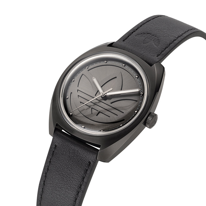 adidas Black Eco-Leather Strap Watch 'Black' AOFH225142I