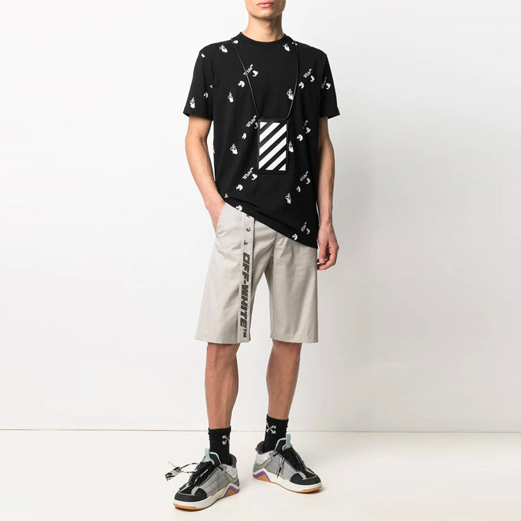 Off-White SS21 Belt Logo Knee-Length Shorts Loose Fit Beige OMCB050S21FAB0010510