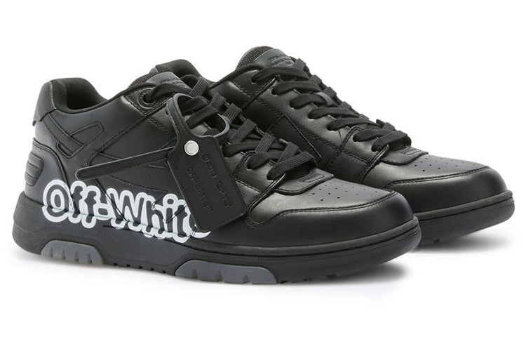 Off-White Out Of Office Low-Top For Walking Sneaker 'Black White' OMIA189S22LEA0041001