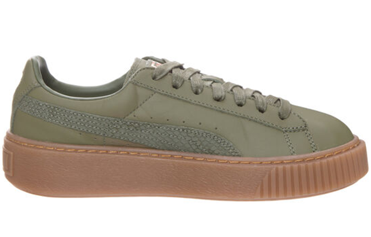 (WMNS) PUMA Basket Patforml Leisure Green 366716-04