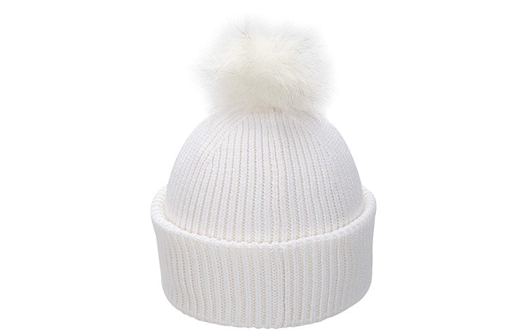 (WMNS) Under Armour ColdGear Infrared Halftime Ribbed Pom Beanie 'White' 1373098-100