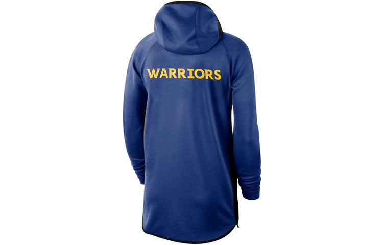 Nike NBA Warriors Basketball logo Sports Hooded Jacket Blue AT8463-495