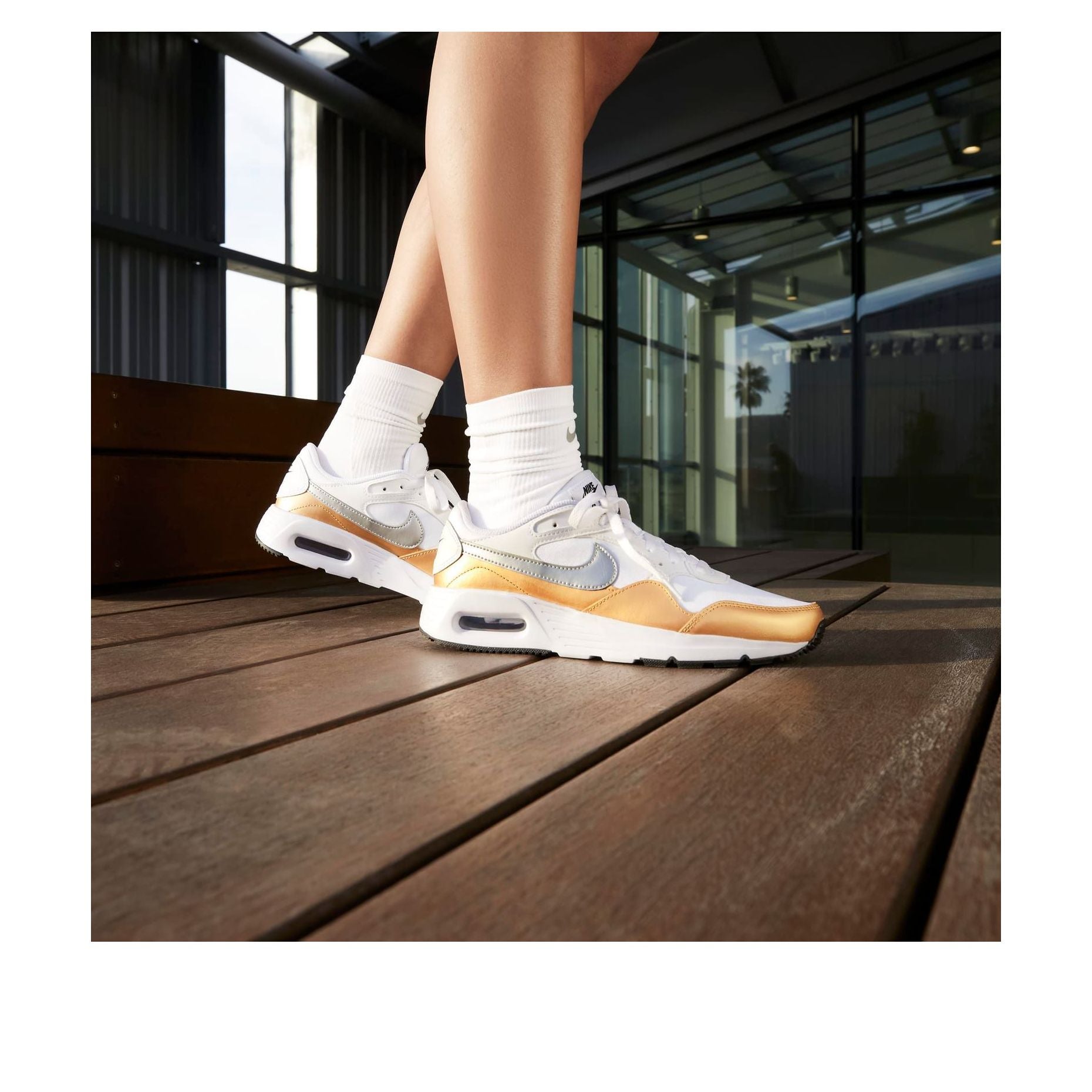 (WMNS) Nike Air Max SC 'White Metallic Gold' CW4554-107