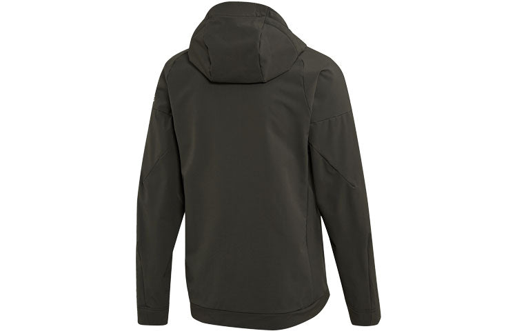 Men's adidas Solid Color Outdoor Jacket Dark Brown DZ2016