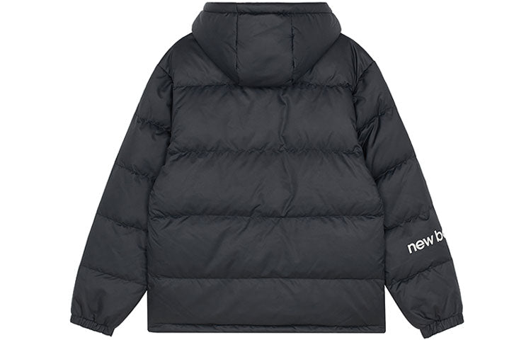New Balance Logo Print Down Jacket Asia Sizing 'Black Orange' AMJ13334-BK