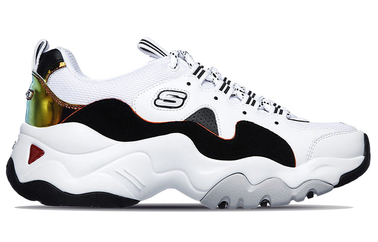(WMNS) Skechers D Lites 3.0 Low-Top Daddy Shoes White/Black 13381-WBO