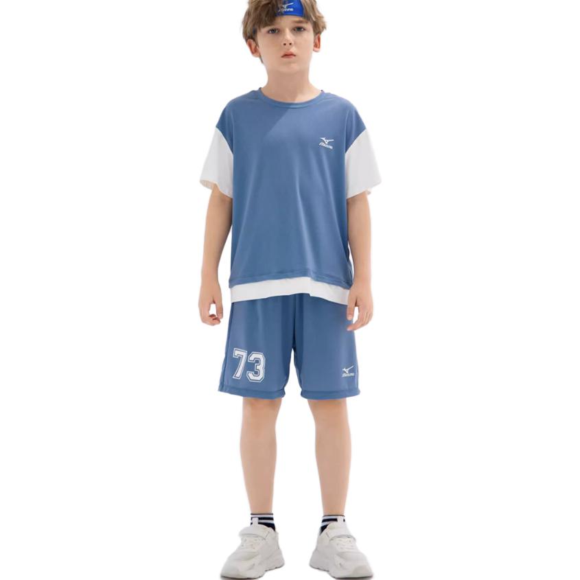(GS) Mizuno Casual T-shirt Suit 'Blue' 32CA2424