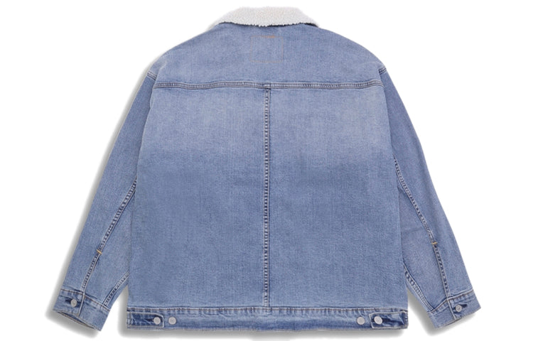Men's Levis Series lamb's wool lapel Denim Jacket Blue 85242-0009