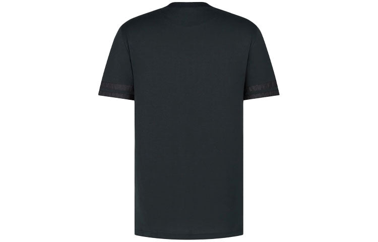 Men's DIOR FW21 Solid Color Round Neck Short Sleeve Navy Blue T-Shirt 193J634A0677-C585
