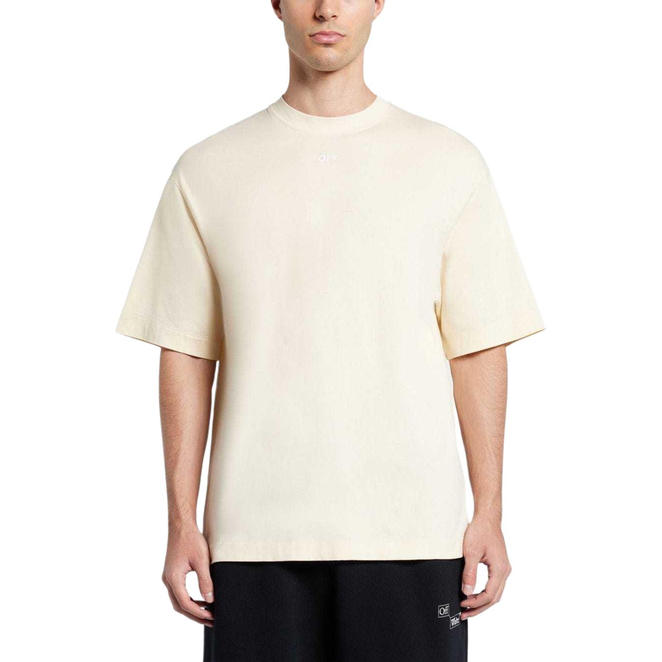 Off-White Arrows-embroidered Cotton T-shirt 'Angora White' OMAA120S24JER0040301