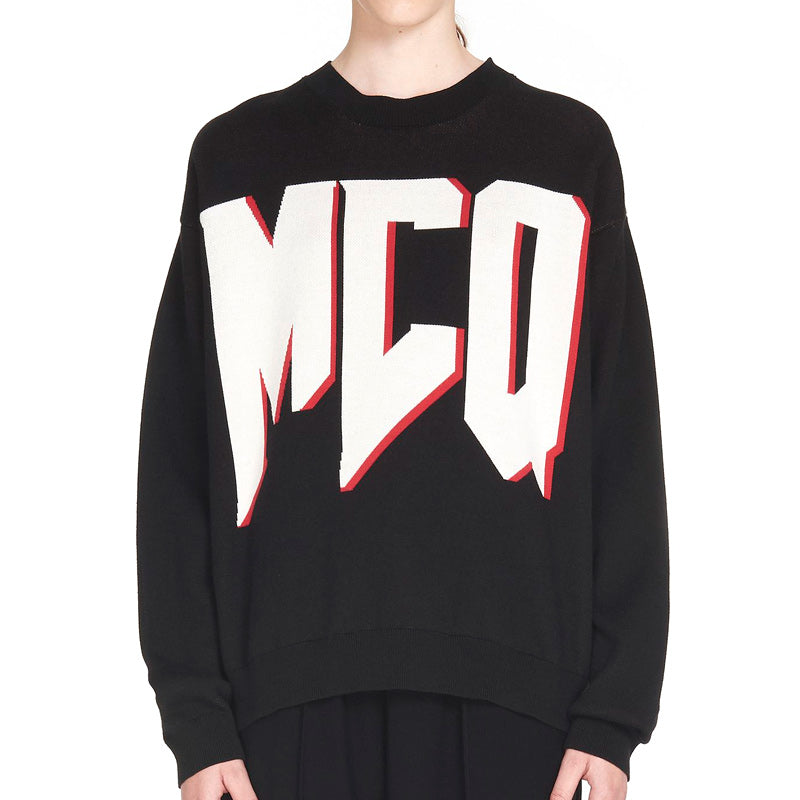 (WMNS) Alexander McQueen Alphabet Printing Hoodie 'Black' 540074-RMK23-1000