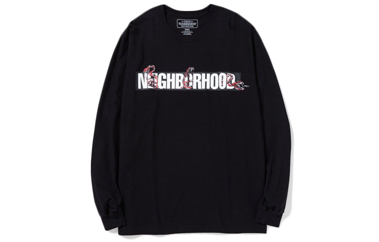 NEIGHBORHOOD Pattern Alphabet Logo Printing Long Sleeves Black 201PCNH-LT09-BK