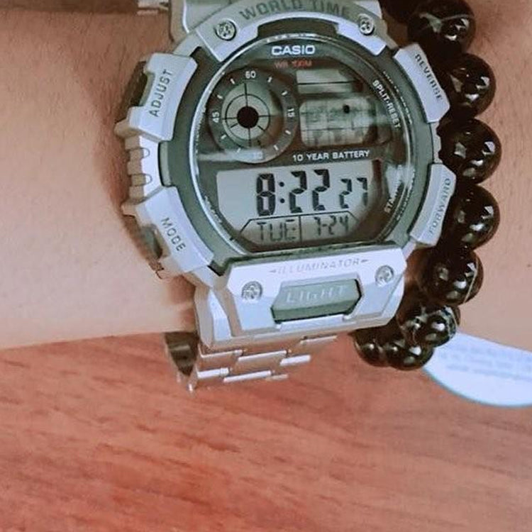CASIO Quartz Waterproof Sports Mens SilverBlack Digital AE-1400WHD-1