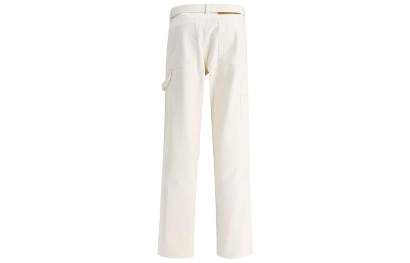 Men's Off-White SS22 Solid Color Straight Casual Pants/Trousers White OMYA136S22DEN0010110