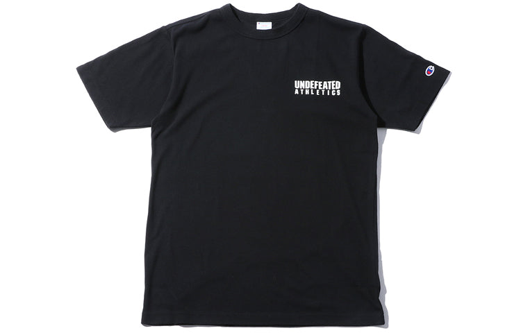 UNDEFEATED X CHAMPION Cooperation Commemorative Edition Short-sleeveTee Back U LOGO Unisex Black C8-P370-BLACK