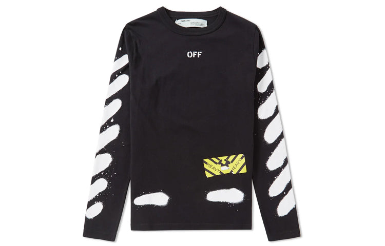 Off-White Splash Ink Printing Long Sleeves Black OMAB001S171850231001