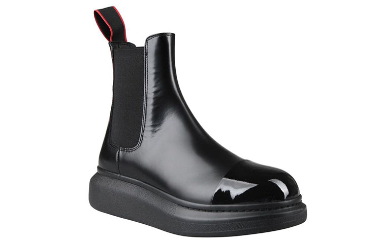 Alexander McQueen Hybrid Chelsea Boots 'Black Red' 665014WHX5T1324
