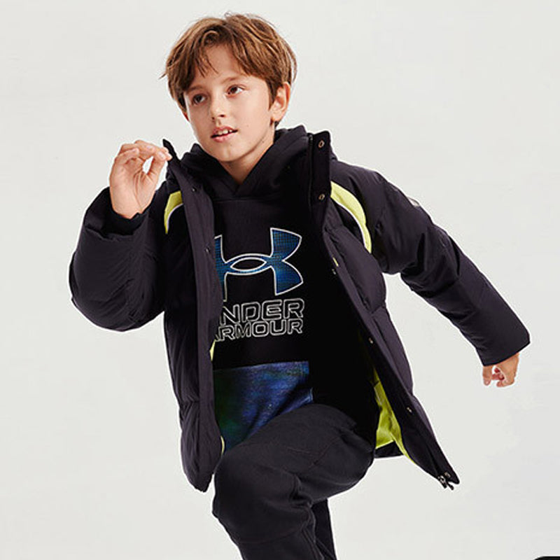 (GS) Under Armour Casual Down Jacket 'Black Green' 234106066