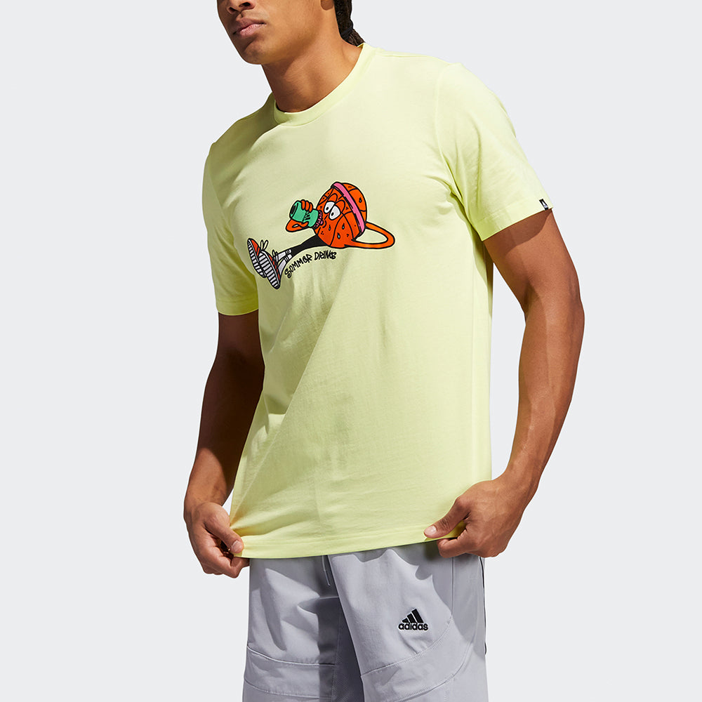 adidas Lil Stripe Gato Basketball Funny Cartoon Printing Sports Short Sleeve Yellow HB5484