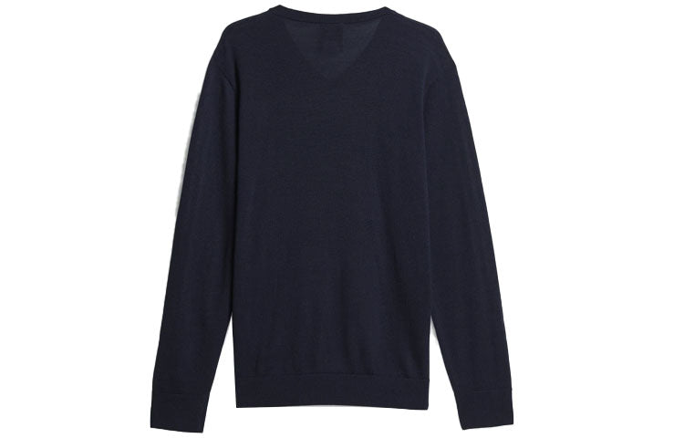 Men's adidas originals x NOAH Crossover V-neck Embroidered Logo Side Stripe V Neck Wool Sweater Legendary Ink Blue HC4303