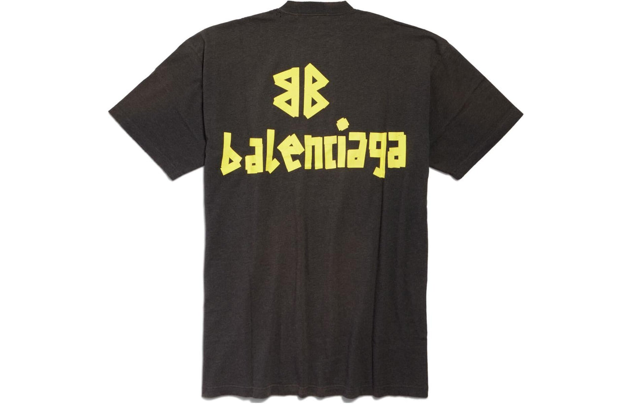 (WMNS) Balenciaga Tape Type T-shirt Dress 'Dark Grey' 739037TOVA98519