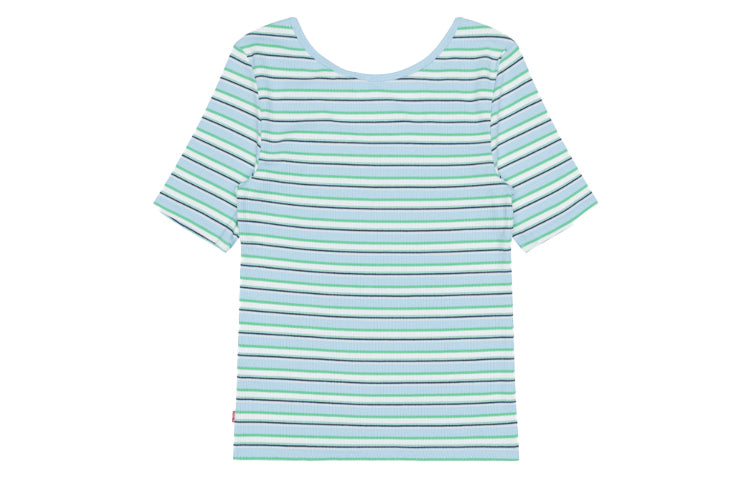 Levis Stripe Round Neck Short Sleeve Blue 85395-0003