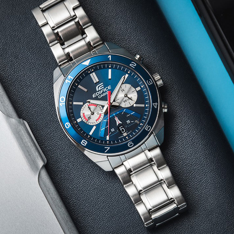 CASIO EDIFICESeries Men'ses EFV-590D-2AVUPF /Silver Waterproof Mens Blue Analog EFV-590D-2AVUPFD