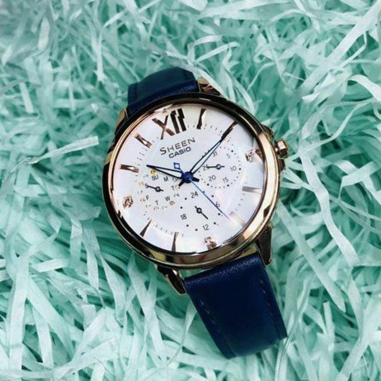 CASIO Female SHEEN Japan / South Korea Fashion Rose Gold Analog SHE-3056PGL-7B