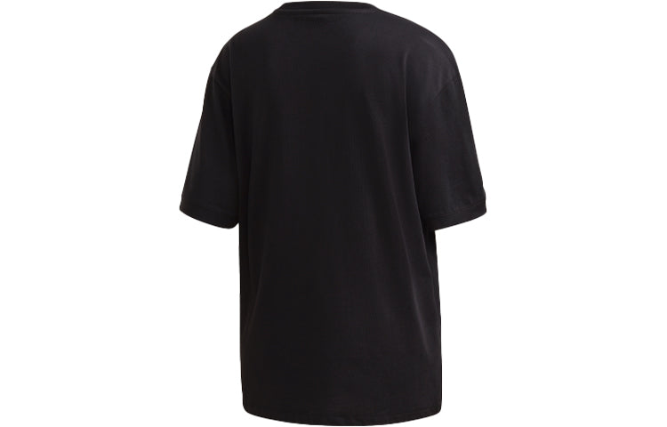 (WMNS) adidas originals Alphabet Printing Sports Short Sleeve Black GD2975