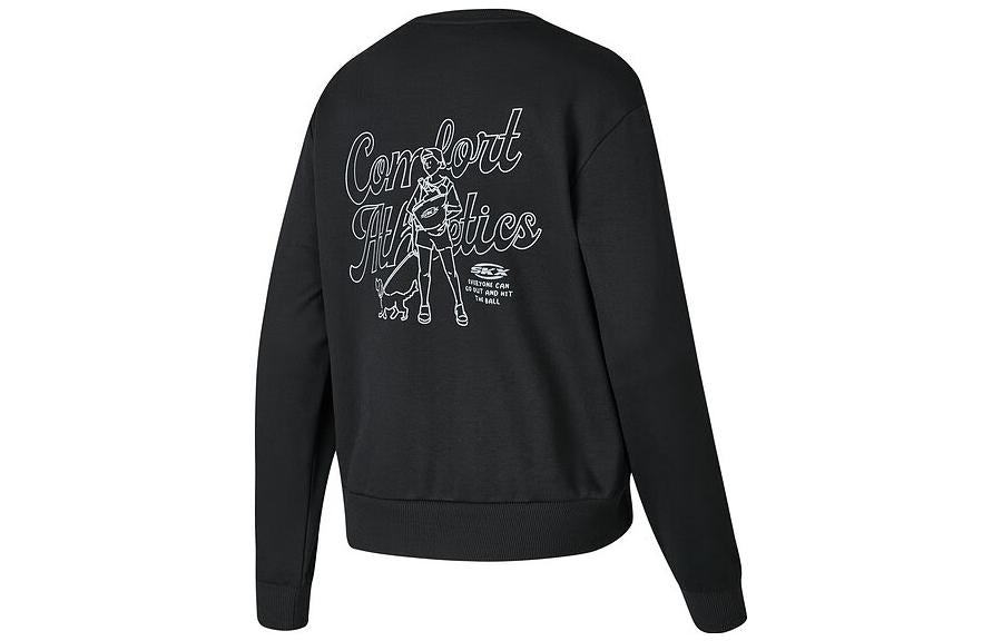 (WMNS) Skechers SKX Long Sleeve Crew Sweater 'Black' P423W054-0018