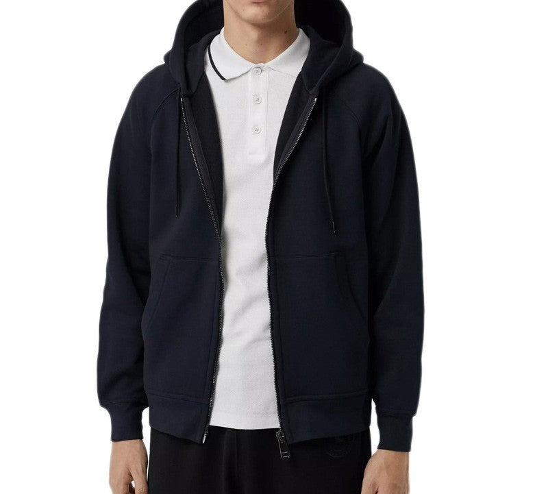 Men's Burberry Back Embroidered Logo Zipper Navy Blue 8008325-A1222
