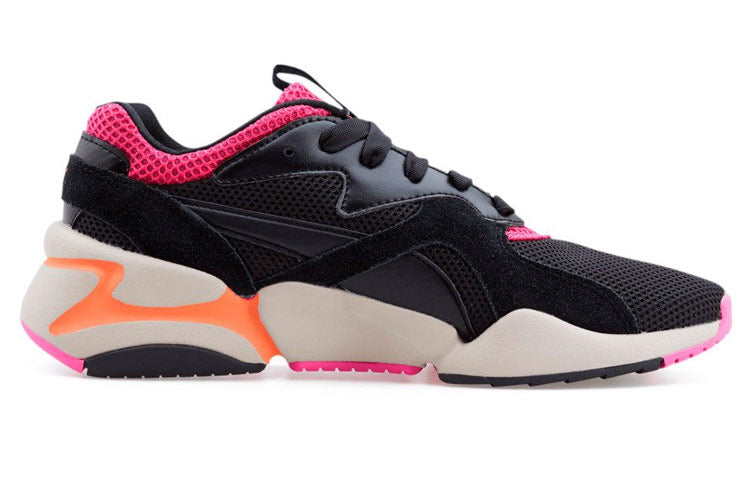 (WMNS) PUMA Nova Urban 90 Running Shoes Black/Pink 369592-01