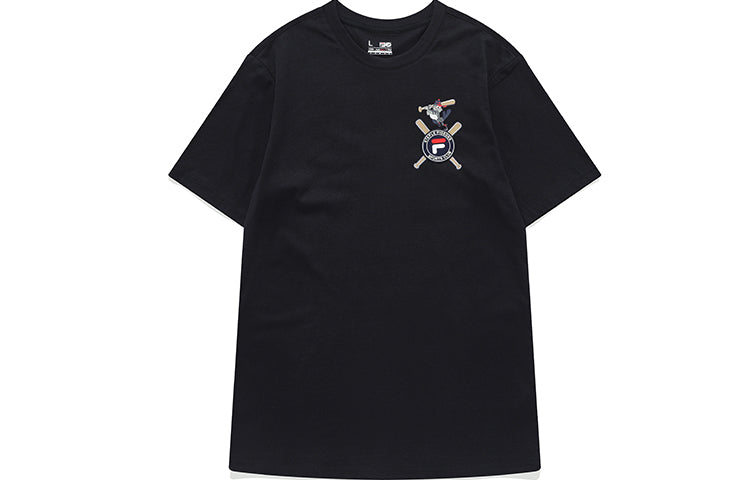 Men's FILA FUSION x staple Crossover Cartoon Printing Sports Round Neck Short Sleeve Legendary Blue T-Shirt T11M134104F-NV