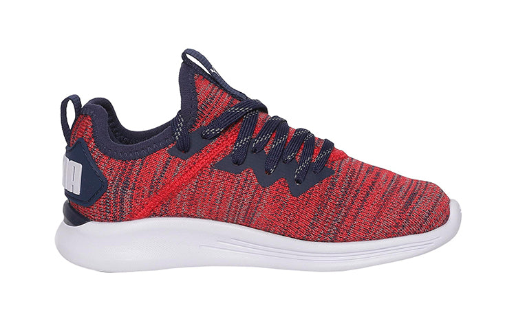 (PS) PUMA Ignite Flash Evoknit K Running Shoes Red/Blue/White 191502-07