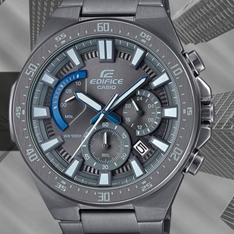 CASIO Male EDIFICE Japan / South Korea Fashion Mens Gray Analog EFR-563GY-1A