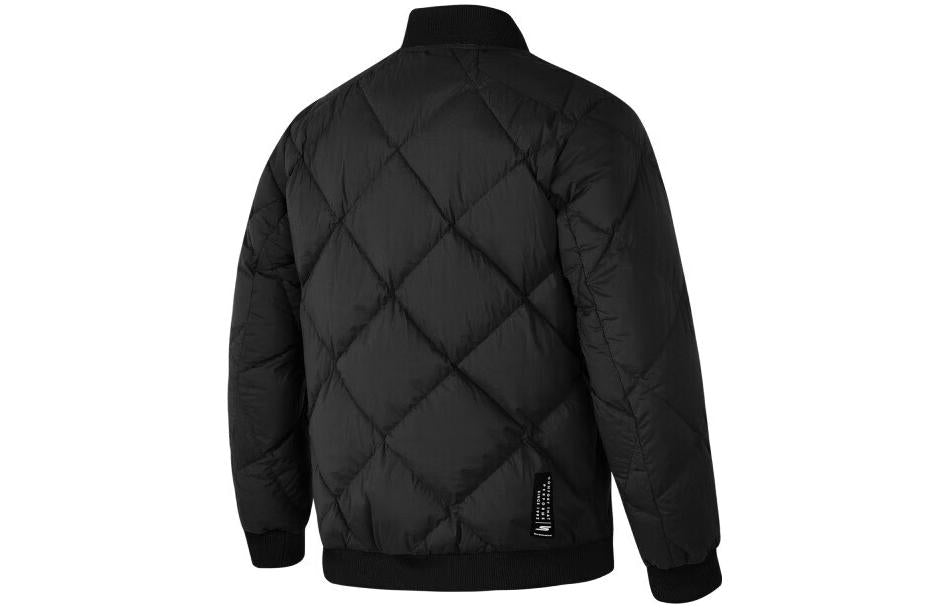 Skechers Solid Color Collar Woven Down Jacket 'Black' P423M031-0018