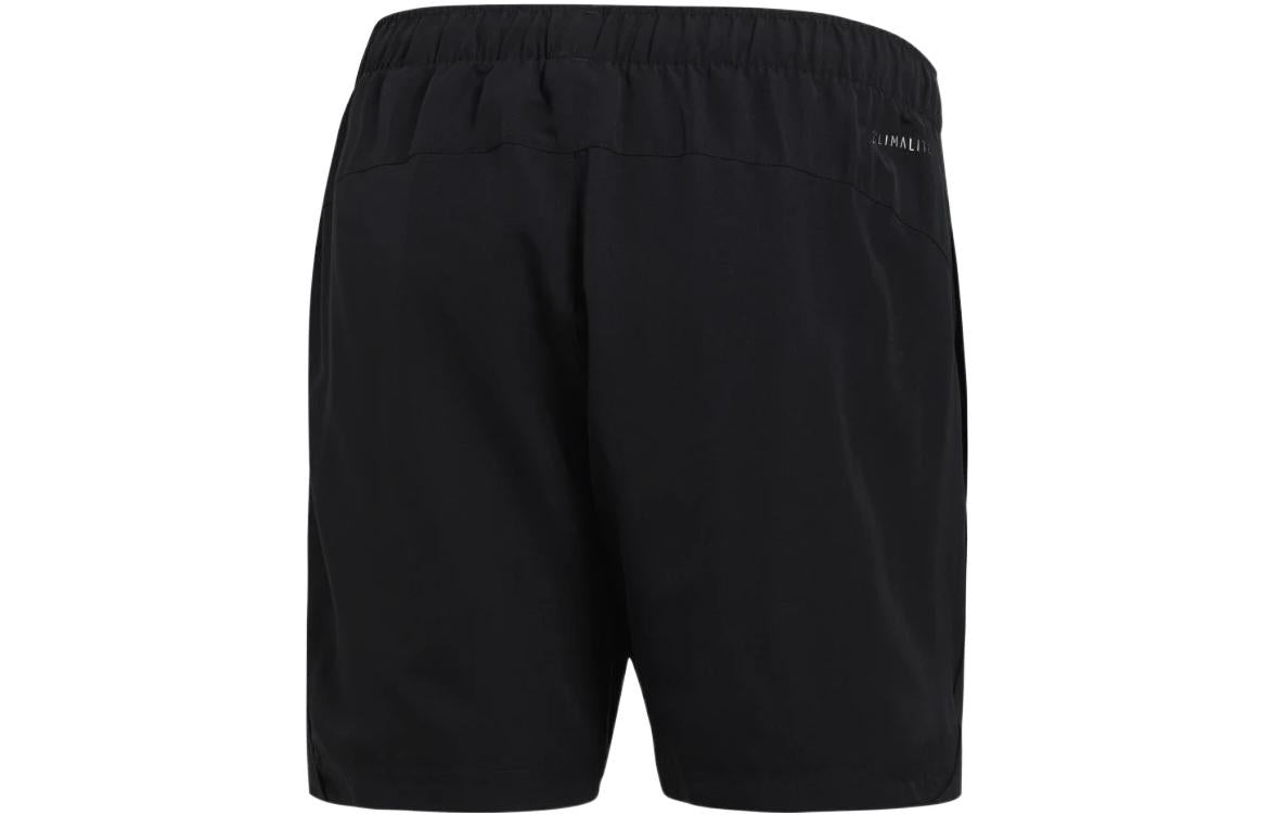 Men's adidas Solid Color Logo Straight Sports Black Shorts S17593