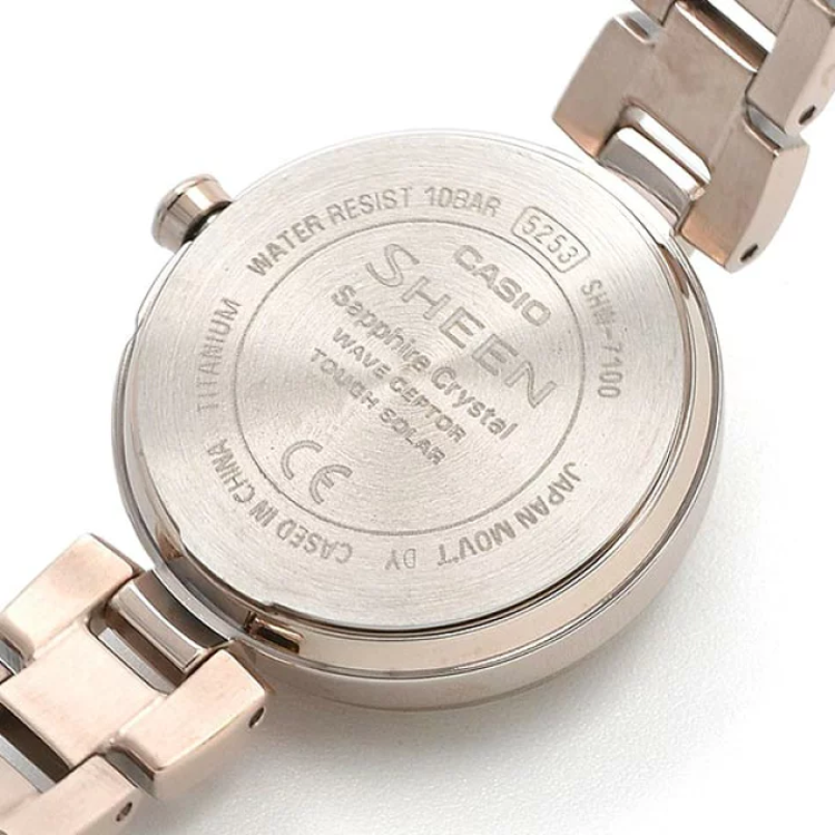 CASIO SHEEN Series Stylish Classic Watch Solar Charging Solar Powered Rose Gold Analog SHW-7100TCG-7AJF