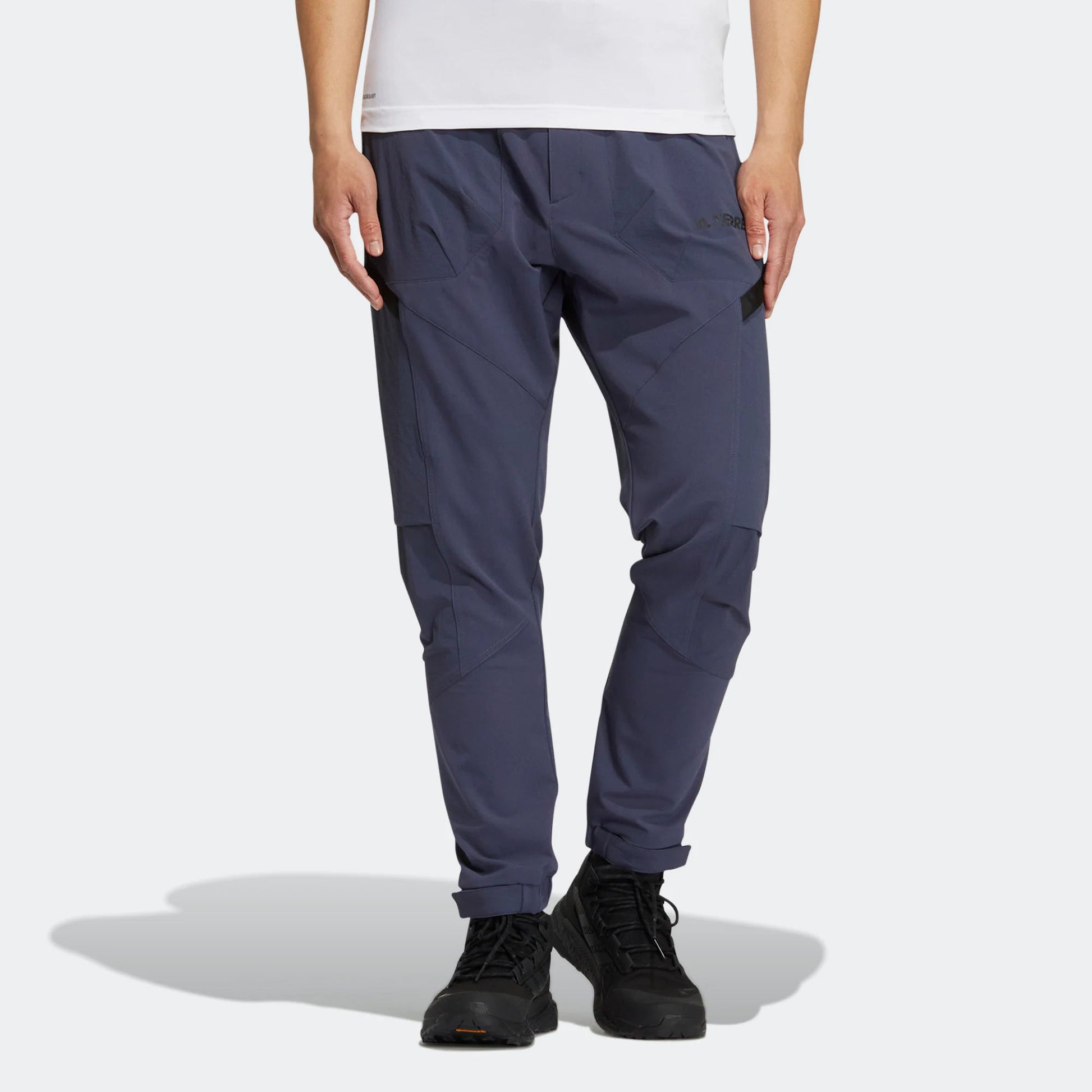Men's adidas Terrex Voyg Pants Solid Color Embroidered Logo Sun Protection Sports Pants/Trousers/Joggers Blue IC8171