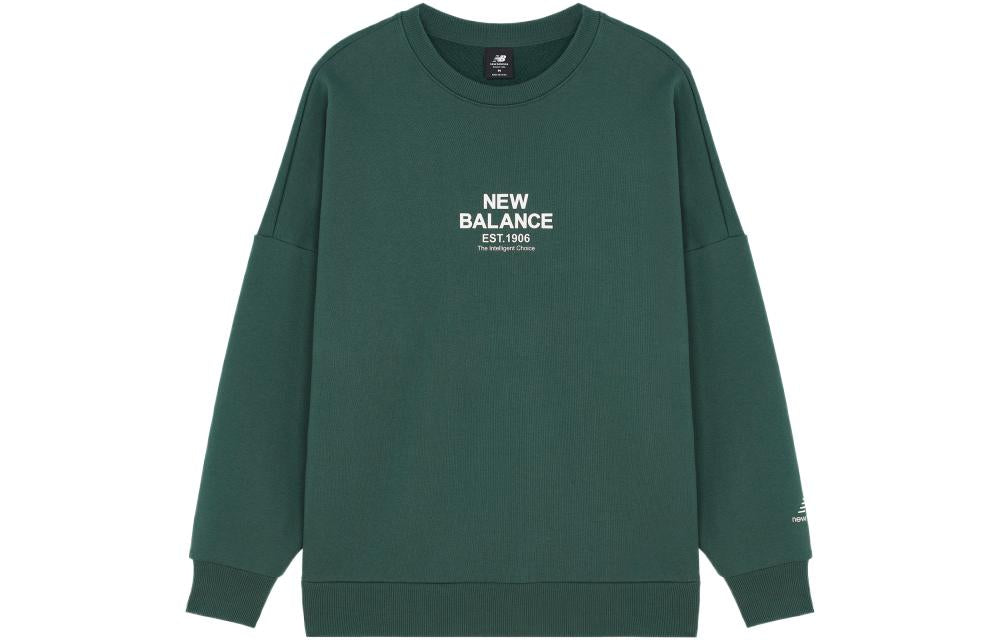 New Balance 3D Logo Sweatshirt Asia Sizing 'Dark Green' AMT14318-ESK