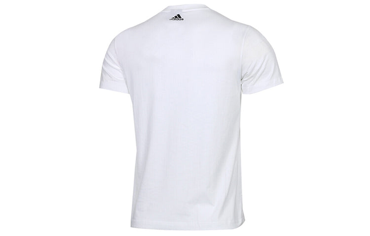 adidas Alphabet Printing Sports Stylish Round Neck Short Sleeve White DY8715