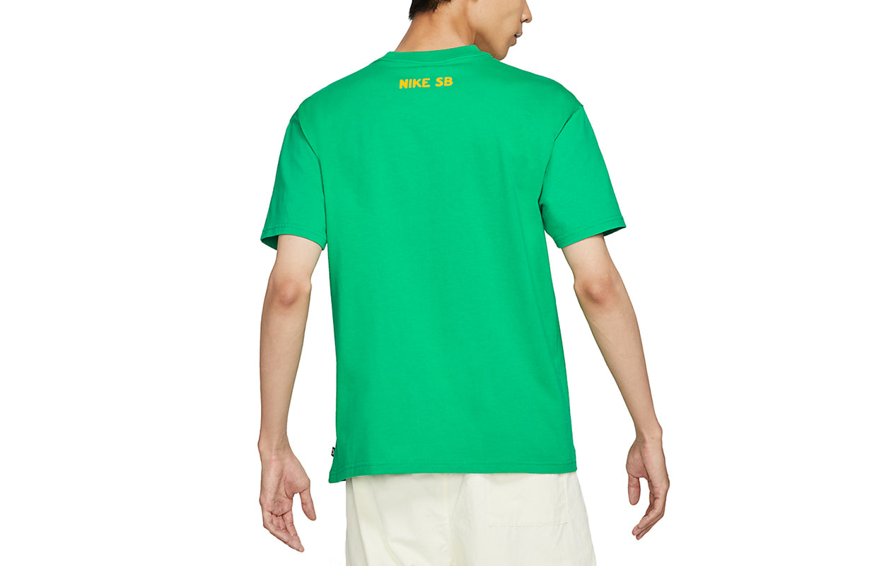 Nike SB Printing Skateboard Loose Knit Short Sleeve Grass Green DD1299-324
