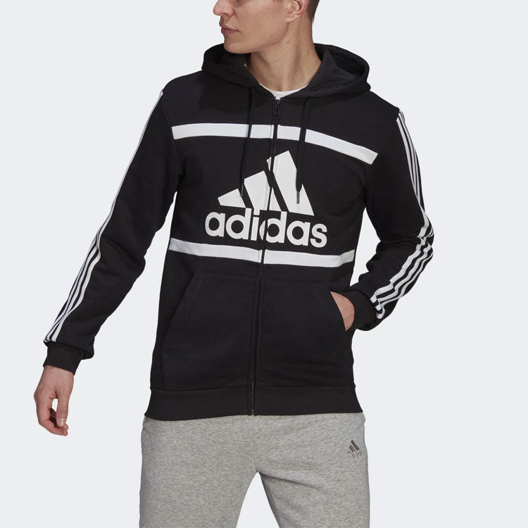adidas Logo Alphabet Pattern Sports Jacket Black GP4311