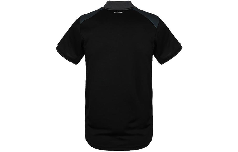 adidas Casual Sports Training Breathable Short Sleeve Polo Shirt Black FN1451