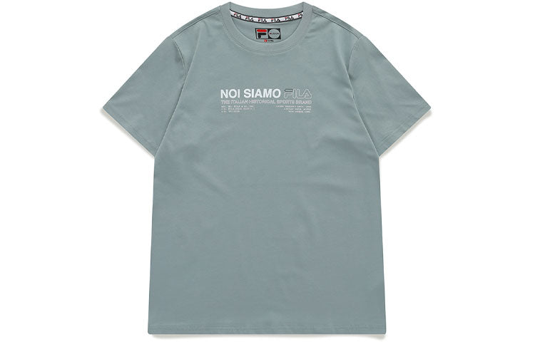 FILA FUSION Creative Alphabet Printing Round Neck Short Sleeve Green T61M021110A-GN